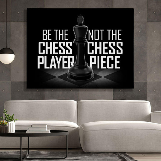 Schach Motivations-Wandbild als moderne Wanddekoration im Wohnzimmer