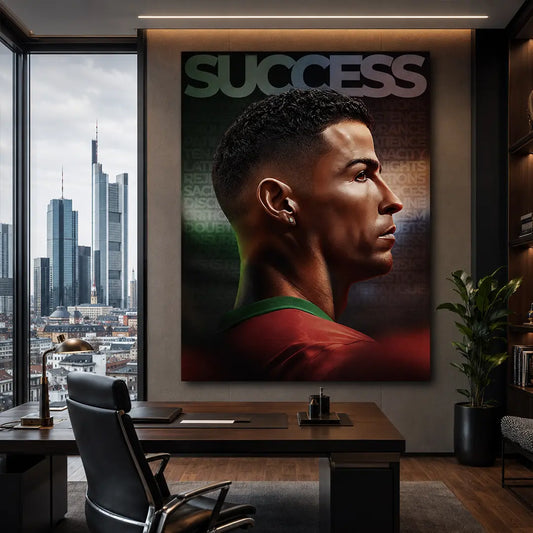 Success Leinwand als moderne Wanddekoration an der Office-Wand