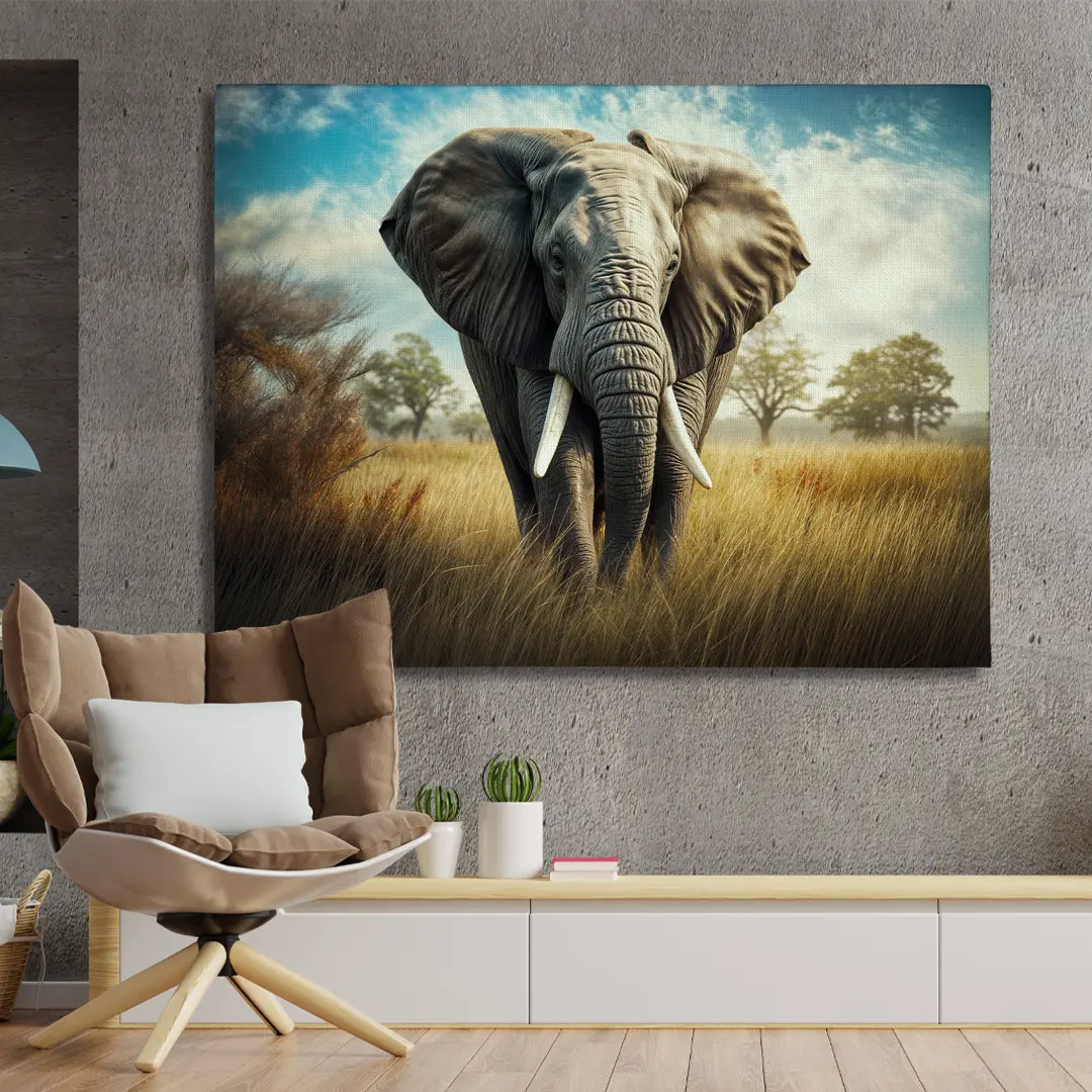 Majestätischer Elefant in der Savanne