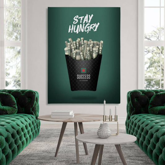 Modernes Success-Wandbild mit Geldmotiv im stilvollen Raum