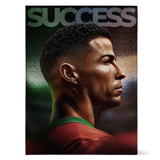 Success Leinwand mit modernem Sportportrait und inspirierendem Motivationsdesign