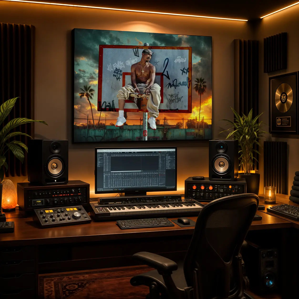 Modernes Hip-Hop Kunstwerk für Musikzimmer und Gaming Room