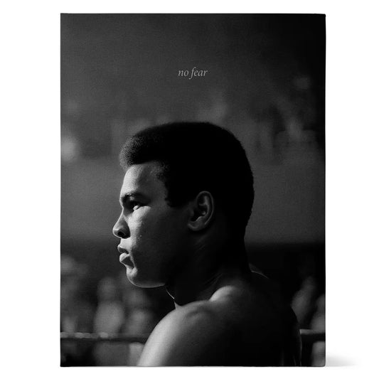 Wandbild >No Fear< mit Kraftvollem Boxer im Seitenprofil - moderner Wanddruck