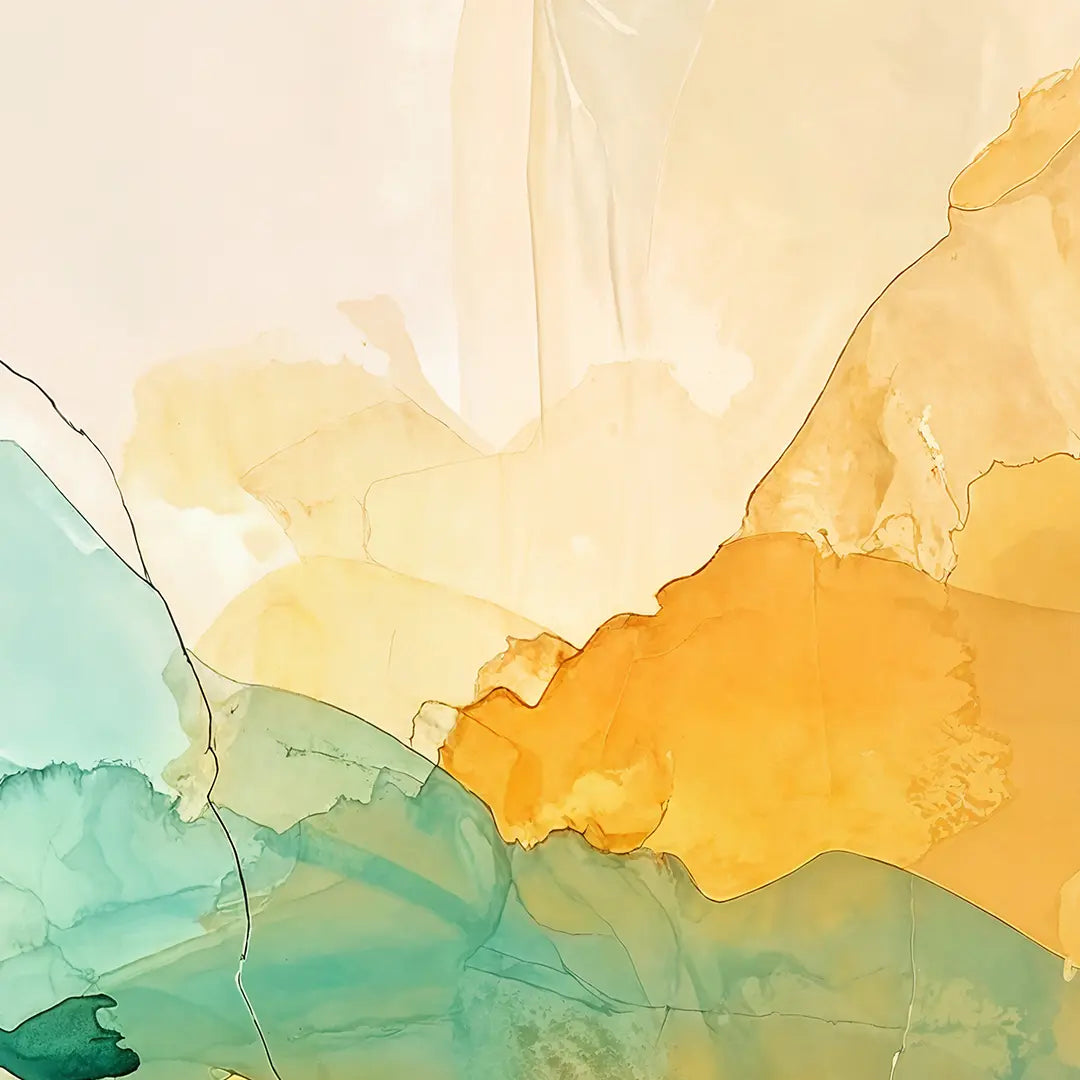 Detailaufnahme einer abstrakten Aquarell-Leinwand mit sanften Farbverläufen