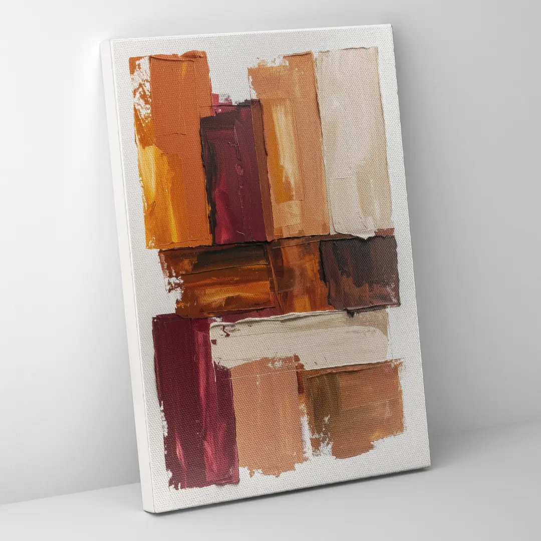 Seitenansicht einer strukturierten abstrakten Leinwand