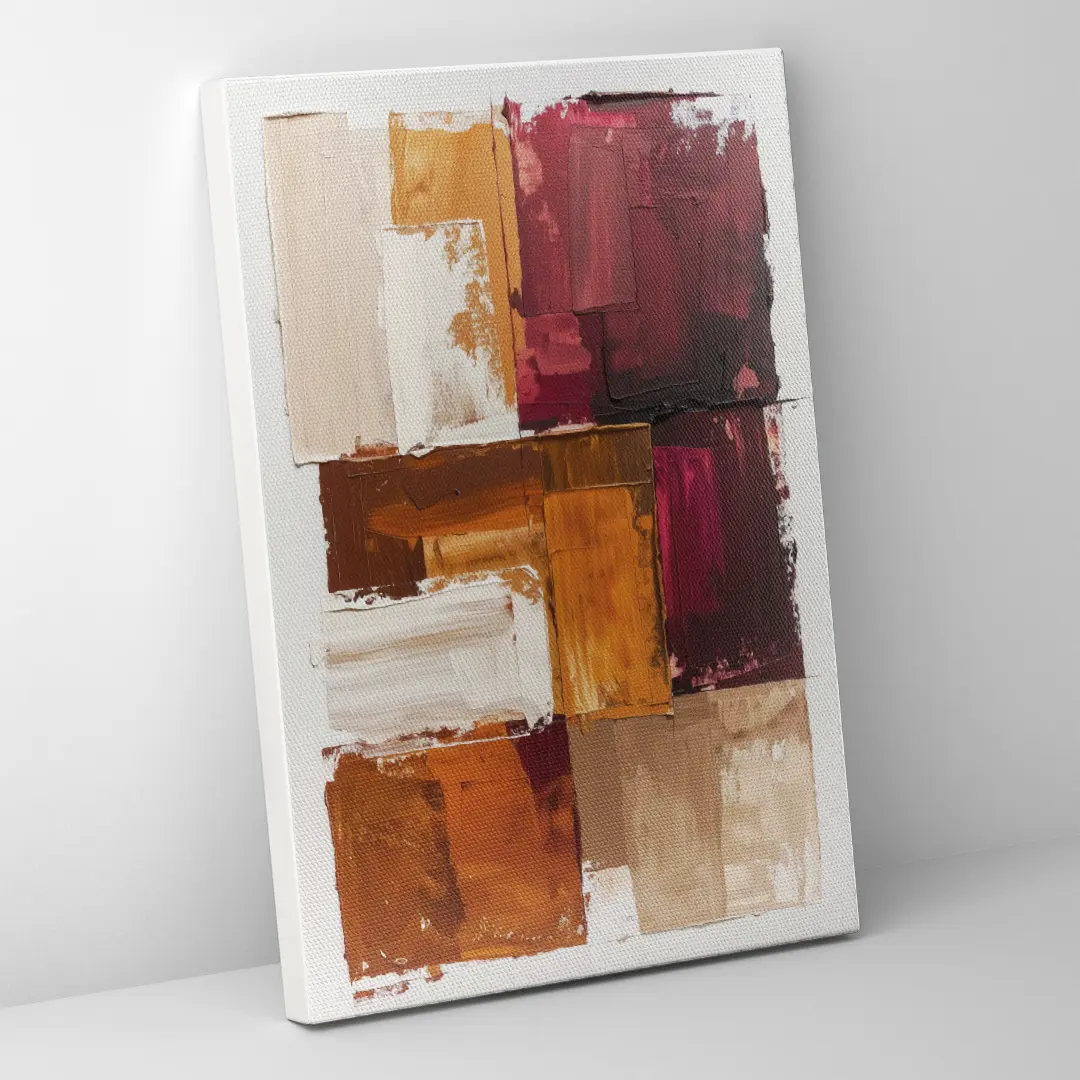 Seitenansicht einer strukturierten abstrakten Kunstleinwand