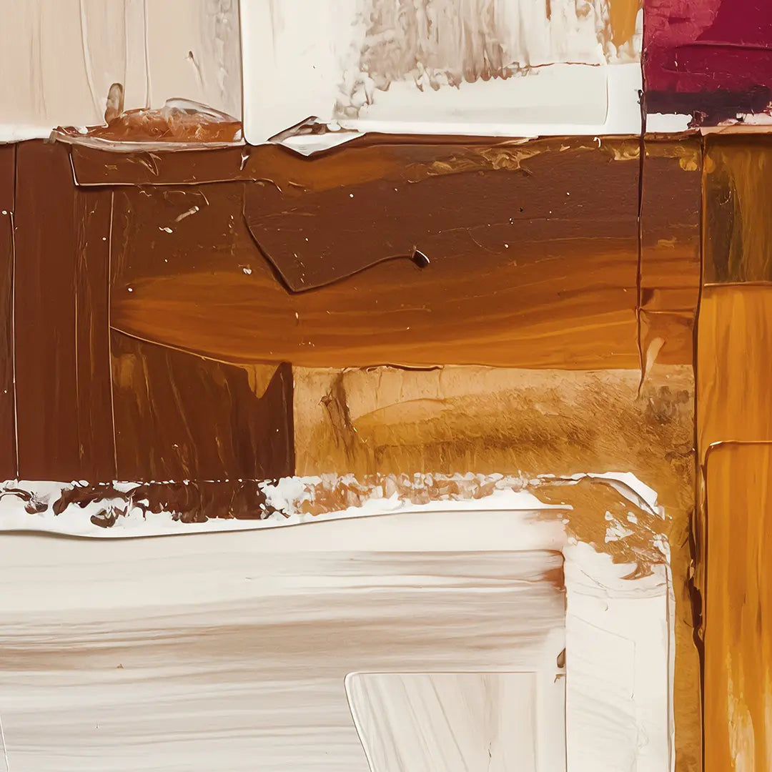 Detail einer abstrakten Leinwand mit dicken Pinselstrukturen